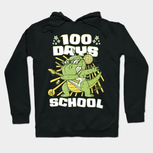 100 Days of school featuring a Rocking T-rex dino #2 Hoodie